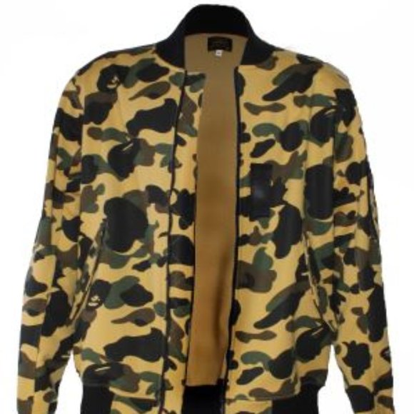 •Bape Yellow Camo Bomber Jacket• - Picture 1 of 8